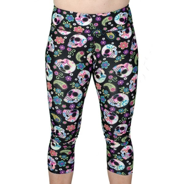 Women's Sugar Skull Leggings Buttery Soft Rose Printed Halloween Stretchy  Pants - Walmart.com